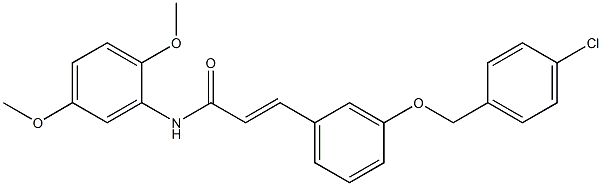 (2E)-3-{3-[(4-chlorophenyl)methoxy]phenyl}-N-(2,5-dimethoxyphenyl)prop-2-enamide Struktur