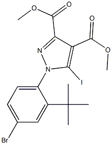 3,4-dimethyl 1-(4-bromo-2-tert-butylphenyl)-5-iodo-1H-pyrazole-3,4-dicarboxylate Struktur