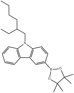 9-(2-Ethylhexyl)-3-(4,4,5,5-tetramethyl-1,3,2-dioxaborolan-2-yl)-9H-carbazole Struktur