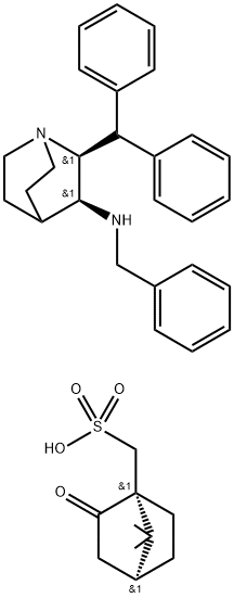 (2S,3S)-2-benzhydryl-N-benzylquinuclidin-3-amine- (1R)-10-ca mphorsulfonate Struktur