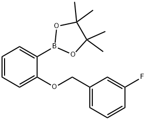 1,3,2-Dioxaborolane, 2-[2-[(3-fluorophenyl)methoxy]phenyl]-4,4,5,5-tetramethyl- Struktur