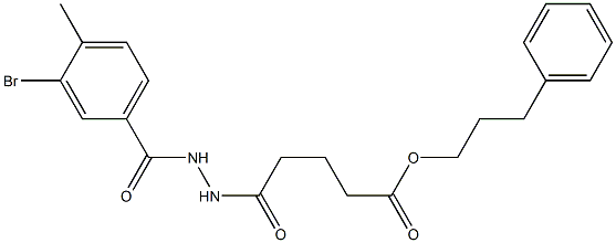 3-phenylpropyl 5-[2-(3-bromo-4-methylbenzoyl)hydrazino]-5-oxopentanoate Struktur