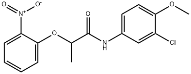 N-(3-chloro-4-methoxyphenyl)-2-(2-nitrophenoxy)propanamide Struktur