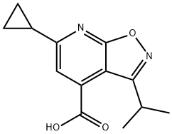 6-cyclopropyl-3-isopropylisoxazolo[5,4-b]pyridine-4-carboxylic acid Struktur