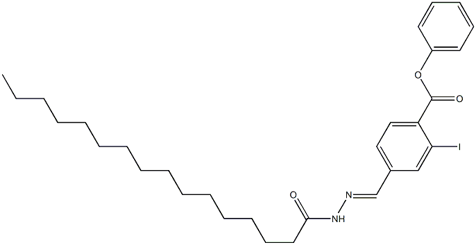 4-[(1Z)-(hexadecanamidoimino)methyl]phenyl 2-iodobenzoate Struktur