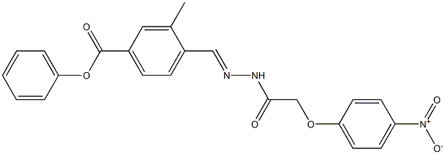 4-[(1Z)-{[2-(4-nitrophenoxy)acetamido]imino}methyl]phenyl 3-methylbenzoate Struktur