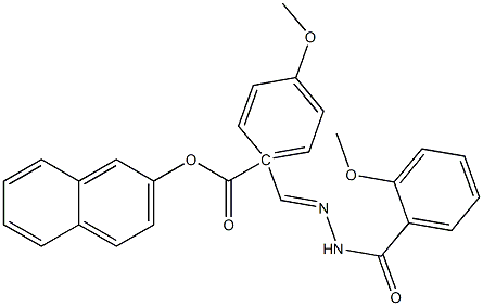 1-[(1Z)-{[(2-methoxyphenyl)formamido]imino}methyl]naphthalen-2-yl 4-methoxybenzoate Struktur