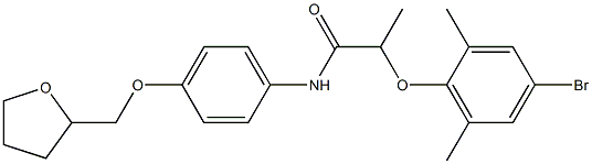 2-(4-bromo-2,6-dimethylphenoxy)-N-[4-(tetrahydro-2-furanylmethoxy)phenyl]propanamide Struktur