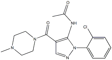 N-{1-(2-chlorophenyl)-4-[(4-methyl-1-piperazinyl)carbonyl]-1H-pyrazol-5-yl}acetamide Struktur