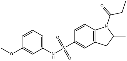 N-(3-methoxyphenyl)-2-methyl-1-propionylindoline-5-sulfonamide Struktur