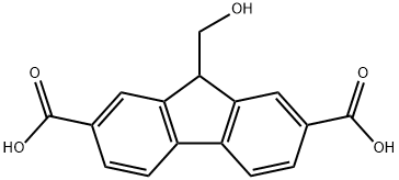 9-(Hydroxymethyl)-9H-fluorene-2,7-dicarboxylic acid Struktur