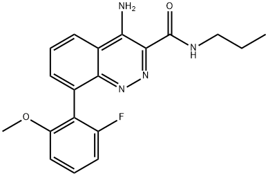 3-CinnolinecarboxaMide, 4-aMino-8-(2-fluoro-6-Methoxyphenyl)-N-propyl- Struktur