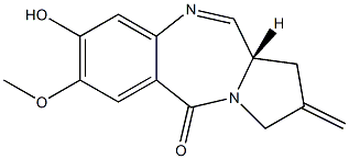 (S)-8-hydroxy-7-methoxy-2-methylene-2,3-dihydro-1H-benzo[e]-pyrrolo[1,2-a][1,4]diazepin-5(11aH)-one Structure