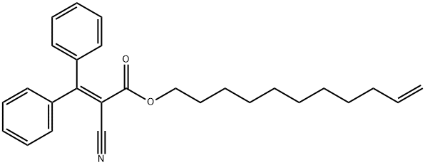 10-undecenyl 2-cyano-3,3-diphenylpropenoate Struktur