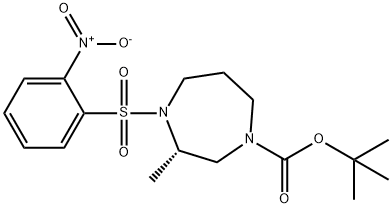 (S)-tert-Butyl 3-methyl-4-((2-nitrophenyl)sulfonyl)-1,4-diazepane-1-carboxylate Struktur