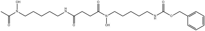 Benzyl (5-{[4-({5-[acetyl(hydroxy)amino]pentyl}amino)-4-oxobutanoyl](hydroxy)amino}pentyl)carbamate Struktur