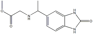 methyl 2-{[1-(2-oxo-2,3-dihydro-1H-1,3-benzodiazol-5-yl)ethyl]amino}acetate Struktur