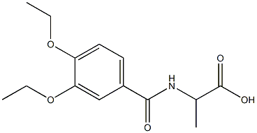 2-[(3,4-diethoxybenzoyl)amino]propanoic acid Struktur