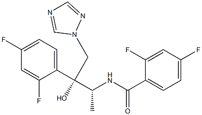 N-[(1R,2R)-2-(2,4-Difluorophenyl)-2-hydroxy-1-methyl-3-(1H-1,2,4-triazol-1-yl)propyl]-2,4-difluorobenzamide Struktur