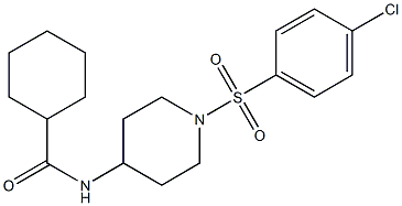 N-{1-[(4-chlorophenyl)sulfonyl]piperidin-4-yl}cyclohexanecarboxamide Struktur