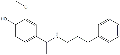 2-methoxy-4-{1-[(3-phenylpropyl)amino]ethyl}phenol Struktur