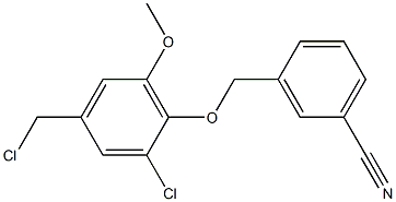 3-[2-chloro-4-(chloromethyl)-6-methoxyphenoxymethyl]benzonitrile Struktur