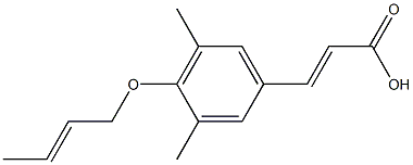 3-[4-(but-2-en-1-yloxy)-3,5-dimethylphenyl]prop-2-enoic acid Struktur