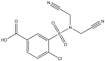 3-[bis(cyanomethyl)sulfamoyl]-4-chlorobenzoic acid Struktur