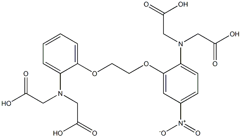 5-nitro-1,2-bis(2-aminophenoxy)ethane-N,N,N'N'-tetraacetic acid Struktur