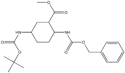 methyl 2-(benzyloxycarbonylamino)-5-(tert-butoxycarbonylamino)cyclohexanecarboxylate Struktur