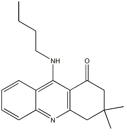 9-butylamino-3,3-dimethyl-3,4-dihydroacridinone Struktur