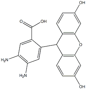 4,5-diamino-2-(3,6-dihydroxy-9H-xanthen-9-yl)benzoic acid Struktur