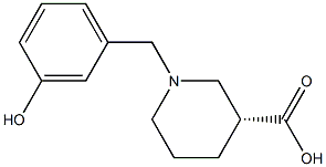 (3R)-1-(3-hydroxybenzyl)piperidine-3-carboxylic acid Struktur