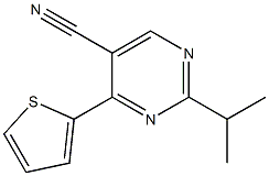 2-(1-methylethyl)-4-thiophen-2-ylpyrimidine-5-carbonitrile Struktur