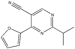 4-furan-2-yl-2-(1-methylethyl)pyrimidine-5-carbonitrile Struktur