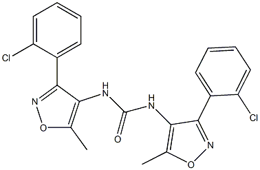 N,N'-di[3-(2-chlorophenyl)-5-methylisoxazol-4-yl]urea Struktur