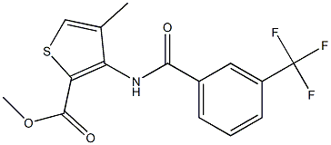 methyl 4-methyl-3-{[3-(trifluoromethyl)benzoyl]amino}thiophene-2-carboxylate Struktur