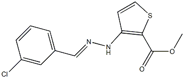 methyl 3-[2-(3-chlorobenzylidene)hydrazino]thiophene-2-carboxylate Struktur