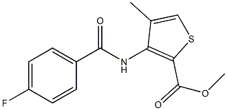 methyl 3-[(4-fluorobenzoyl)amino]-4-methylthiophene-2-carboxylate Struktur