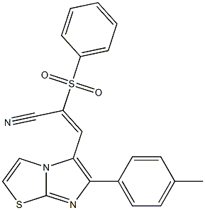 3-[6-(4-methylphenyl)imidazo[2,1-b][1,3]thiazol-5-yl]-2-(phenylsulfonyl)acrylonitrile Struktur