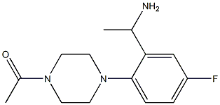 1-{4-[2-(1-aminoethyl)-4-fluorophenyl]piperazin-1-yl}ethan-1-one Struktur