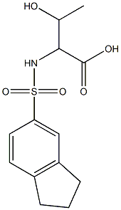 2-(2,3-dihydro-1H-indene-5-sulfonamido)-3-hydroxybutanoic acid Struktur