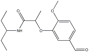 2-(5-formyl-2-methoxyphenoxy)-N-(pentan-3-yl)propanamide Struktur