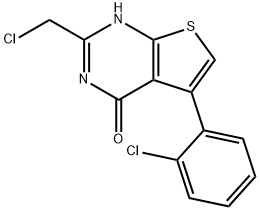 2-(chloromethyl)-5-(2-chlorophenyl)-3H,4H-thieno[2,3-d]pyrimidin-4-one Struktur