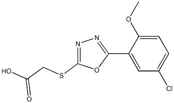 2-{[5-(5-chloro-2-methoxyphenyl)-1,3,4-oxadiazol-2-yl]sulfanyl}acetic acid Struktur