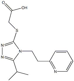 2-{[5-(propan-2-yl)-4-[2-(pyridin-2-yl)ethyl]-4H-1,2,4-triazol-3-yl]sulfanyl}acetic acid Struktur