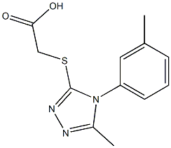 2-{[5-methyl-4-(3-methylphenyl)-4H-1,2,4-triazol-3-yl]sulfanyl}acetic acid Struktur