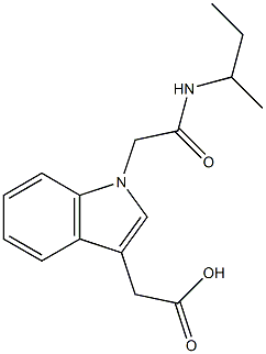 2-{1-[(butan-2-ylcarbamoyl)methyl]-1H-indol-3-yl}acetic acid Struktur