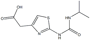 2-{2-[(propan-2-ylcarbamoyl)amino]-1,3-thiazol-4-yl}acetic acid Struktur