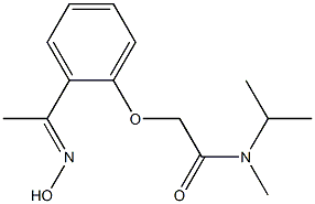 2-{2-[1-(hydroxyimino)ethyl]phenoxy}-N-methyl-N-(propan-2-yl)acetamide Struktur